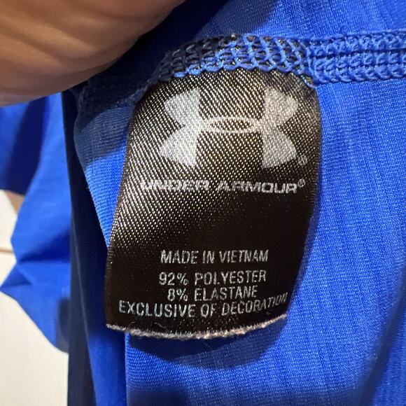 UnderArmor Headgear Blue SemiFitted Polyester Spandex Short Sleeve Size Medium - Picture 5 of 10